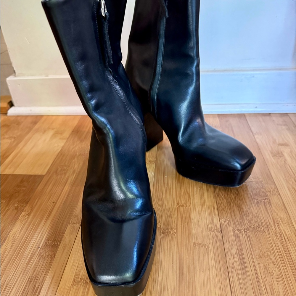 Black Women's Platform Boots Aeyde